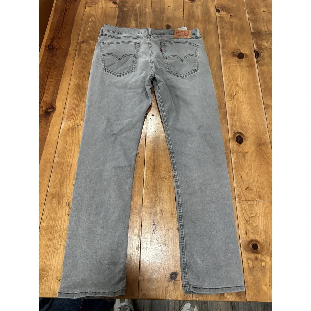 Levi's Men's 511 Slim Fit Gray Denim Jeans W36 L32 Button Fly Faded Wash